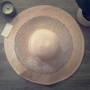 a new day • Pink Oversized Floppy Straw Hat
